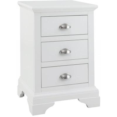 Washington White 3 Drawer Bedside Cabinet